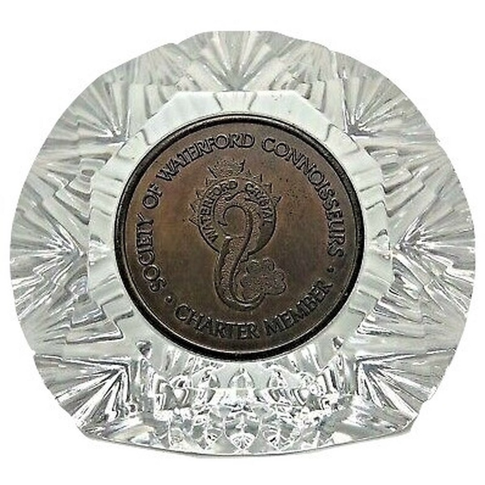 Waterford Paperweight Vtg Society of Waterford Connoisseurs Crystal Medallion